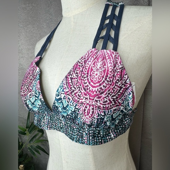 NEW Lucky Brand Women’s Multicolored Boho Paisley Print Bikini Set Sz S - Picture 2 of 12